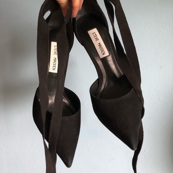 Steve Madden Heart Nubuck Leather Lace Up Heels - Picture 15 of 15